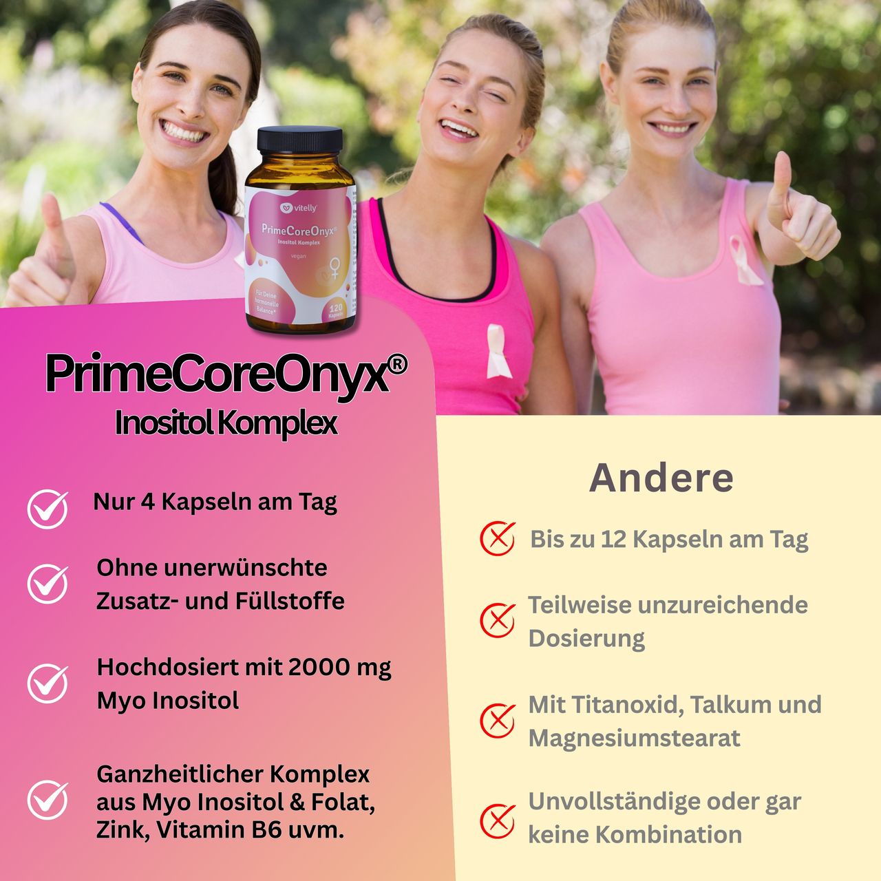 vitelly PrimeCoreOnyx® – Myo Inositol Komplex mit 6 hochwertigen Mikronährstoffen