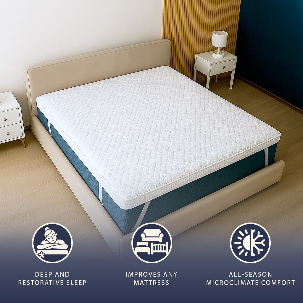 The White Stone Matratzentopper 160x190 aus Memory Foam mit Höhe 5 cm