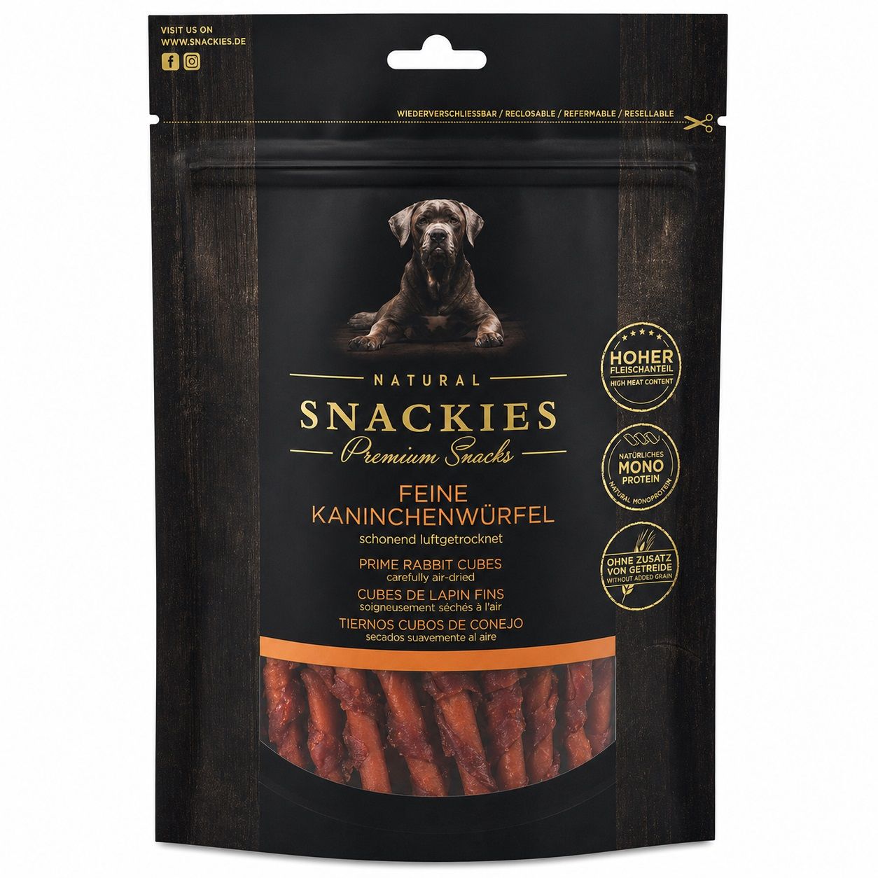 SNACKIES Feine Kaninchenwürfel - Hundesnack