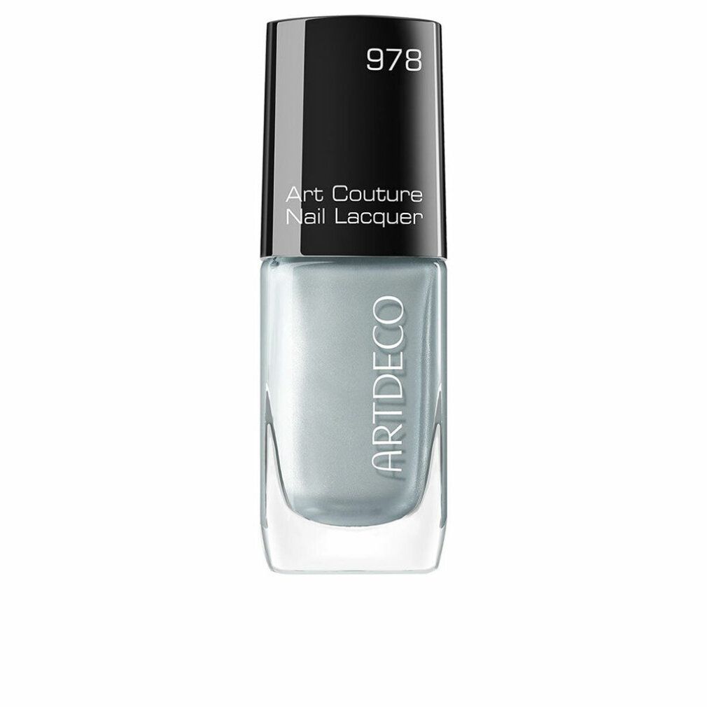 Artdeco Art Couture Nail Lacquer Silver Willow. Hellblauer Nagellack in Glasflasche mit schwarzem Deckel. Aufschrift: 978, Art Couture Nail Lacquer, ARTDECO.