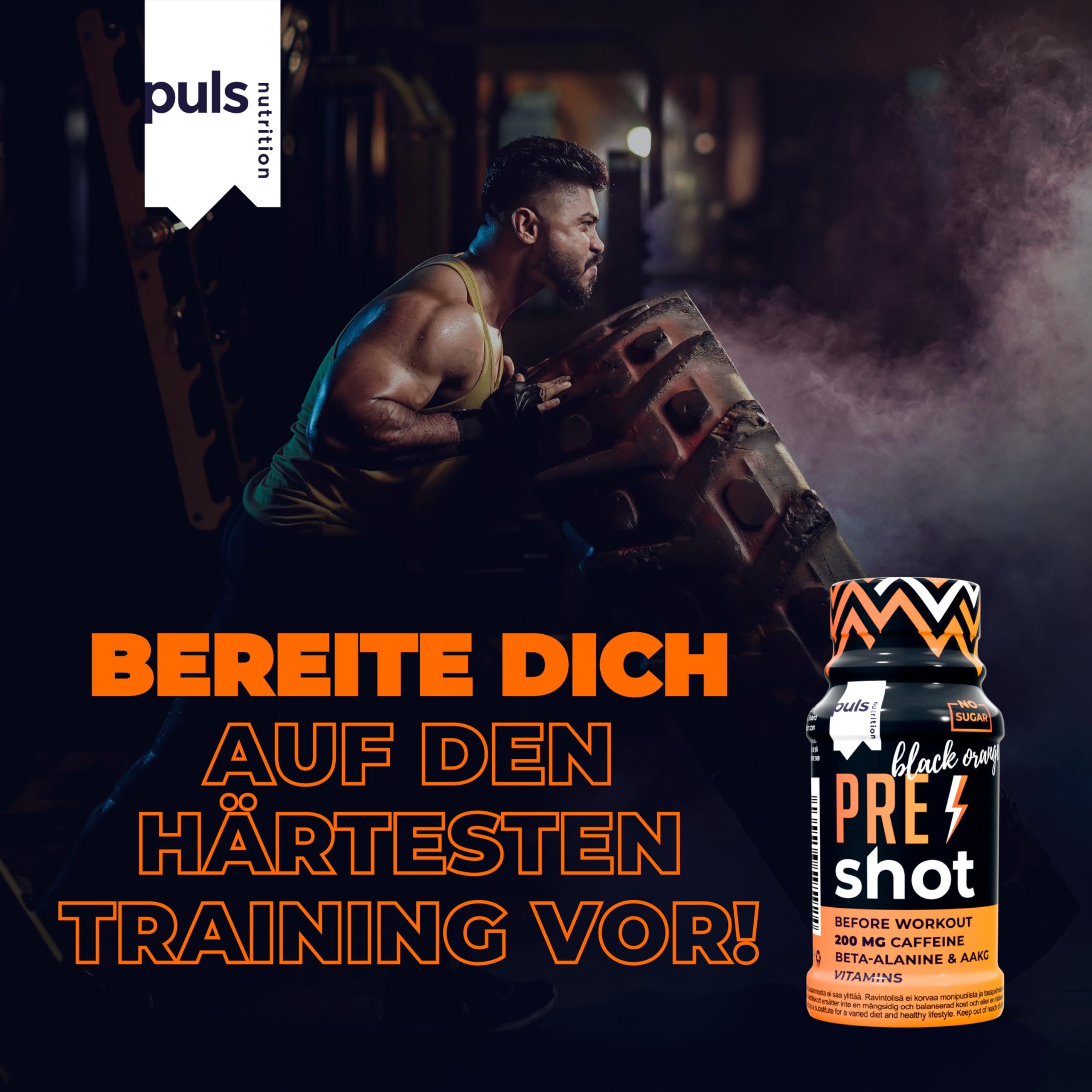 Puls Nutrition Pre Workout Shot Black Orange
