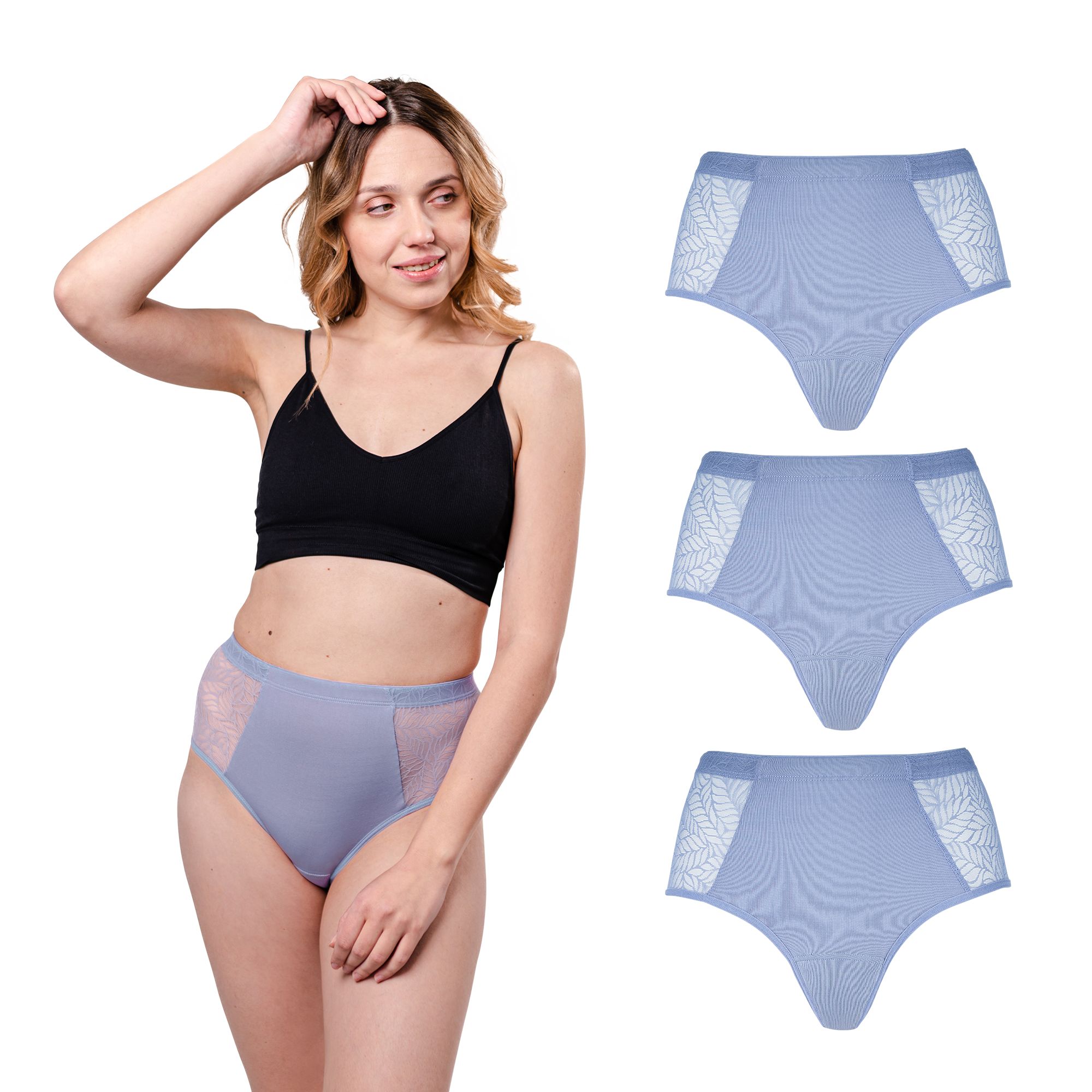SELENACARE Periodenunterwäsche Recycled Lace Leaf High Waist