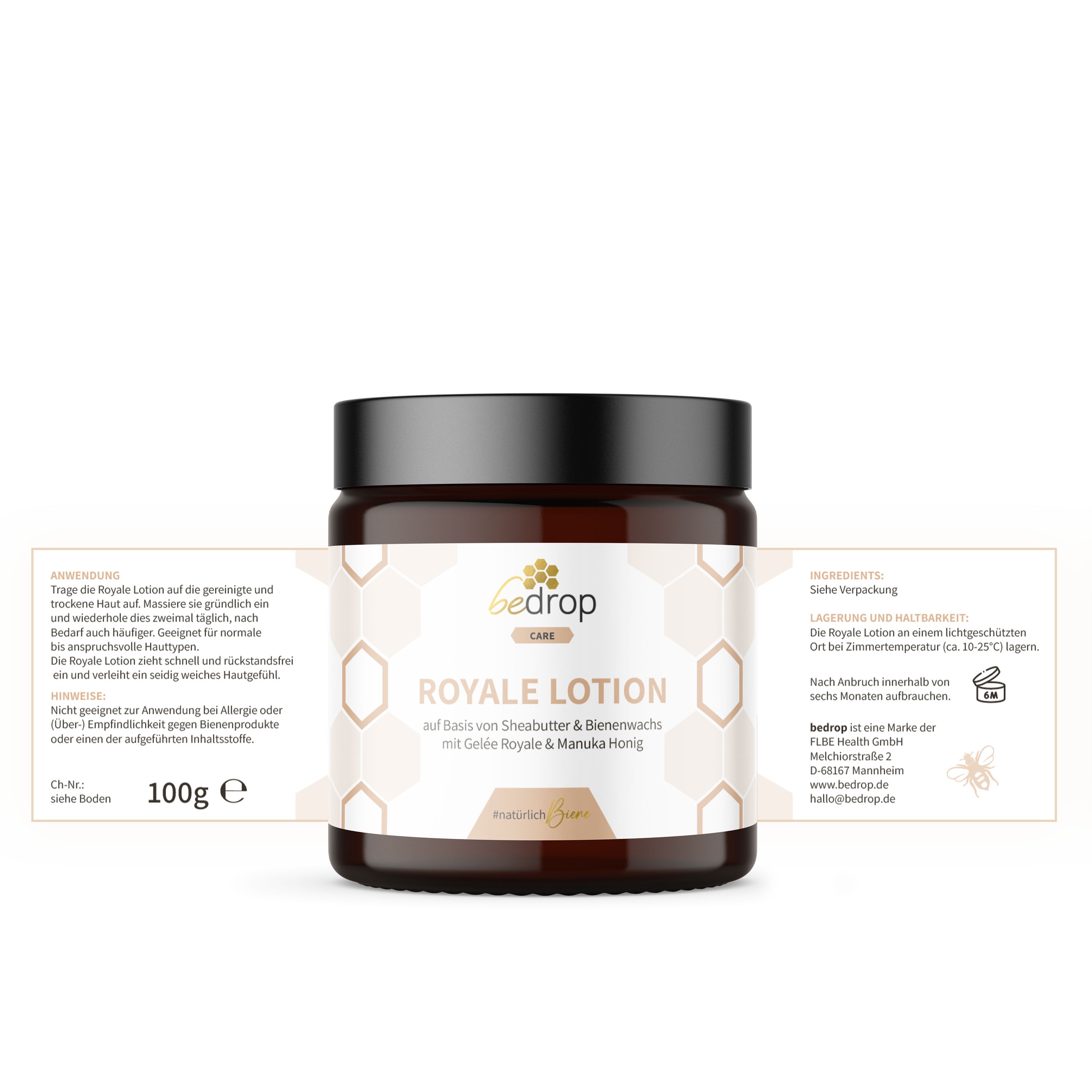 bedrop Royale Lotion Bodylotion mit Gelée Royale, Sheabutter und Akazienhonig