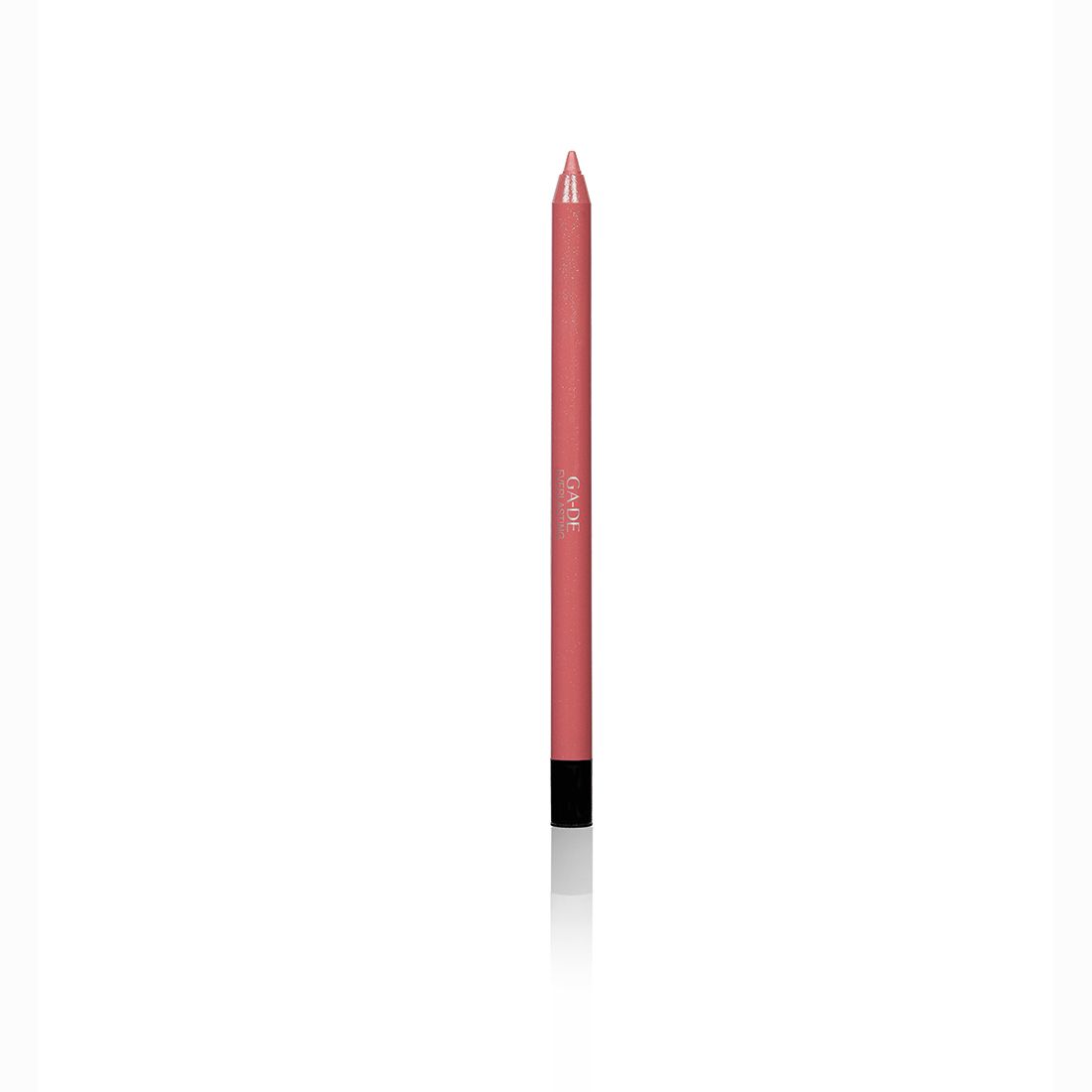 Rosafarbener Lipliner-Stift mit schwarzem Ende. Der Stift trägt die Aufschrift "GA-DE".
