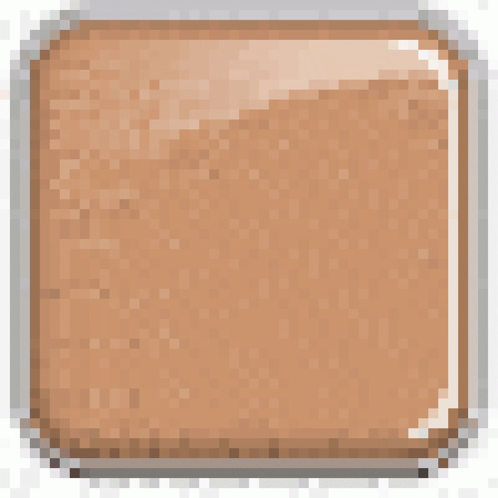 Quadratische, beige Make-up-Oberfläche. Glatte, glänzende Textur. Abgerundete Ecken. Helle, neutrale Farbe.