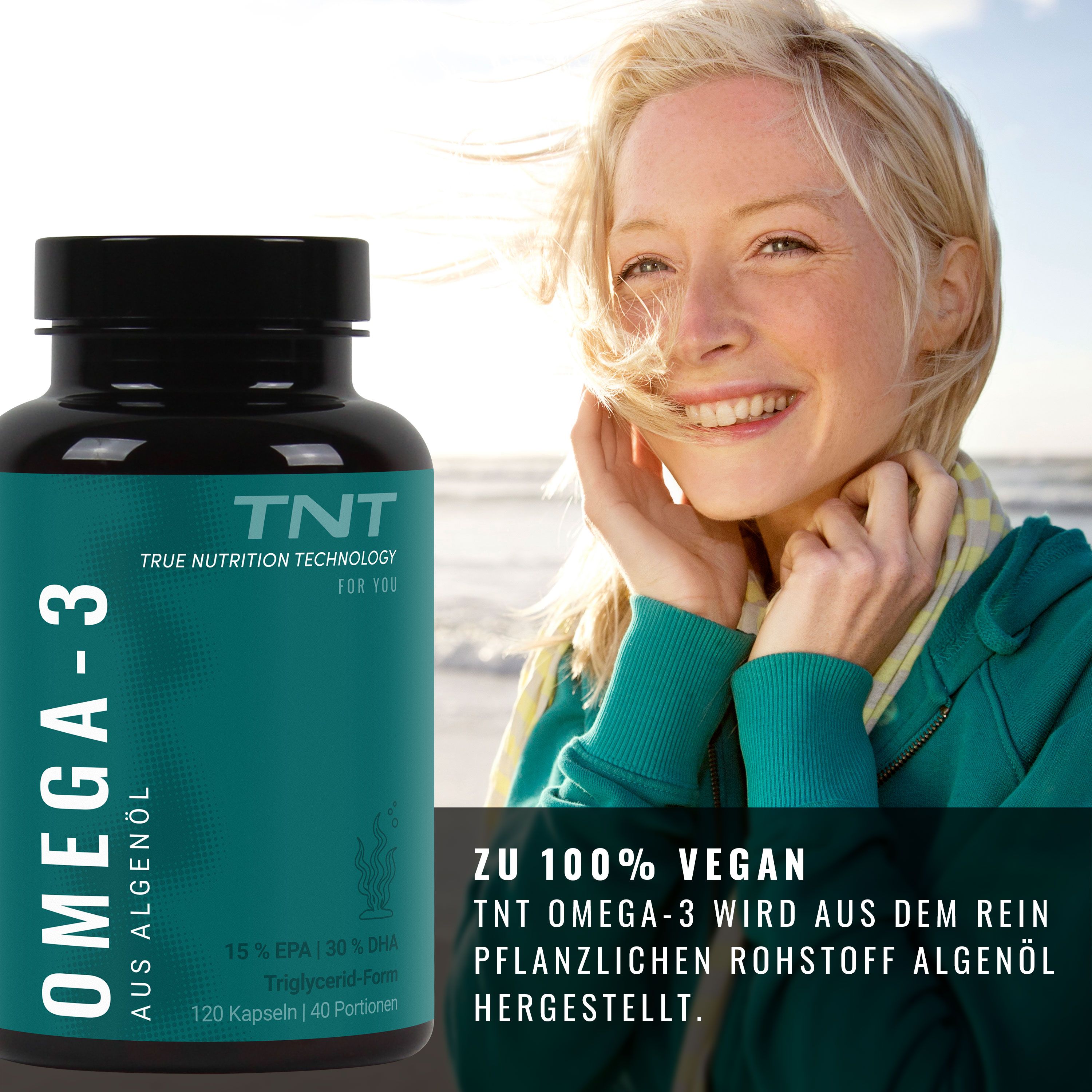 TNT Vegan Omega-3 - hochwertige Fettsäuren aus Algenöl