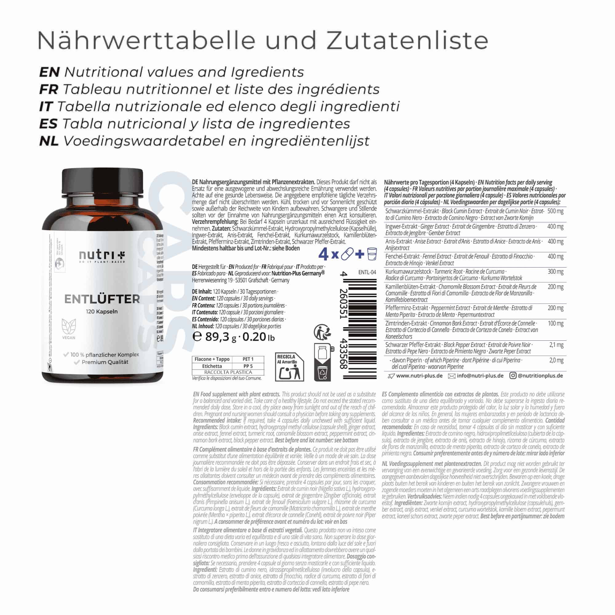 Flasche mit Etikett neben einem Laborbericht von GBA GROUP. Zeigt Prüfungen auf Schwermetalle und Verkehrsfähigkeit.