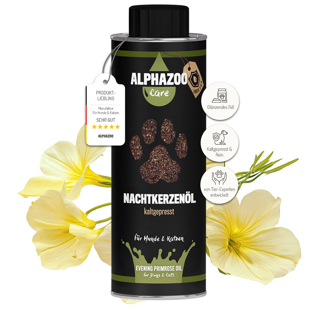 ALPHAZOO Premium Nachtkerzenöl für Hunde und Katzen