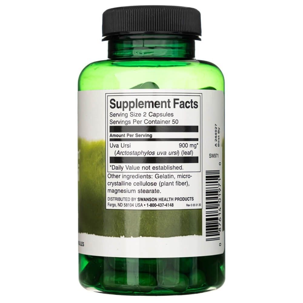 Rückseite der grünen Kapselverpackung mit 'Supplement Facts' und Inhaltsstoffen.
