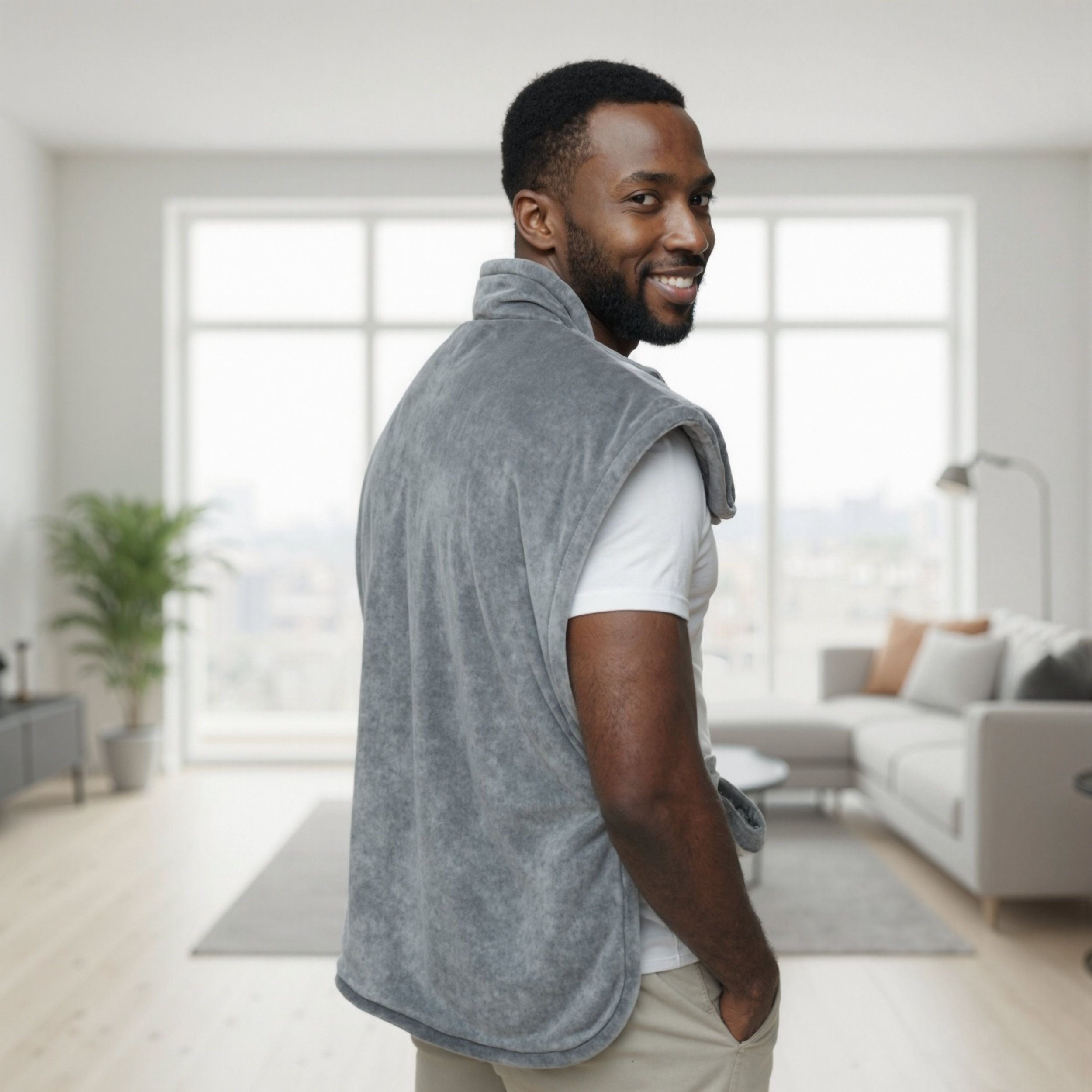 Homeoffice-Set mit Wärme & Massage – Beheizter Schal + Massagesitz