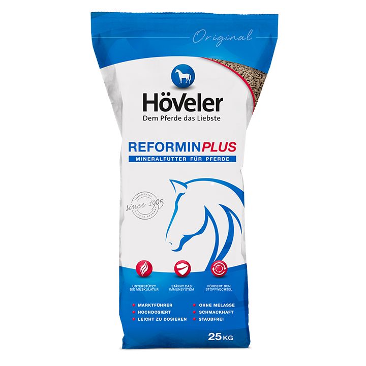 Höveler Reformin plus Mineralfutter für Pferde, 25 kg Sack.