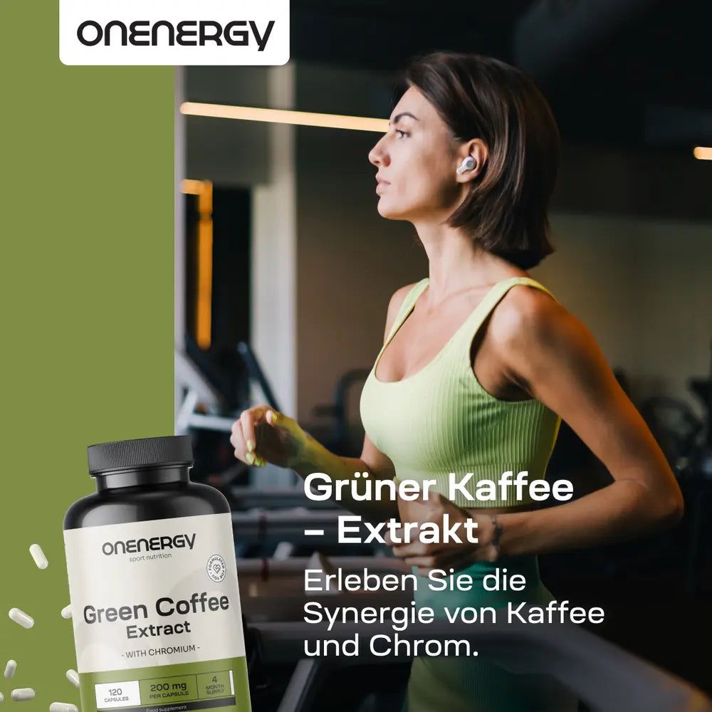 Flasche OnEnergy Grüner Kaffee Extrakt, 120 Kapseln. "Grüner Kaffee - Extrakt".