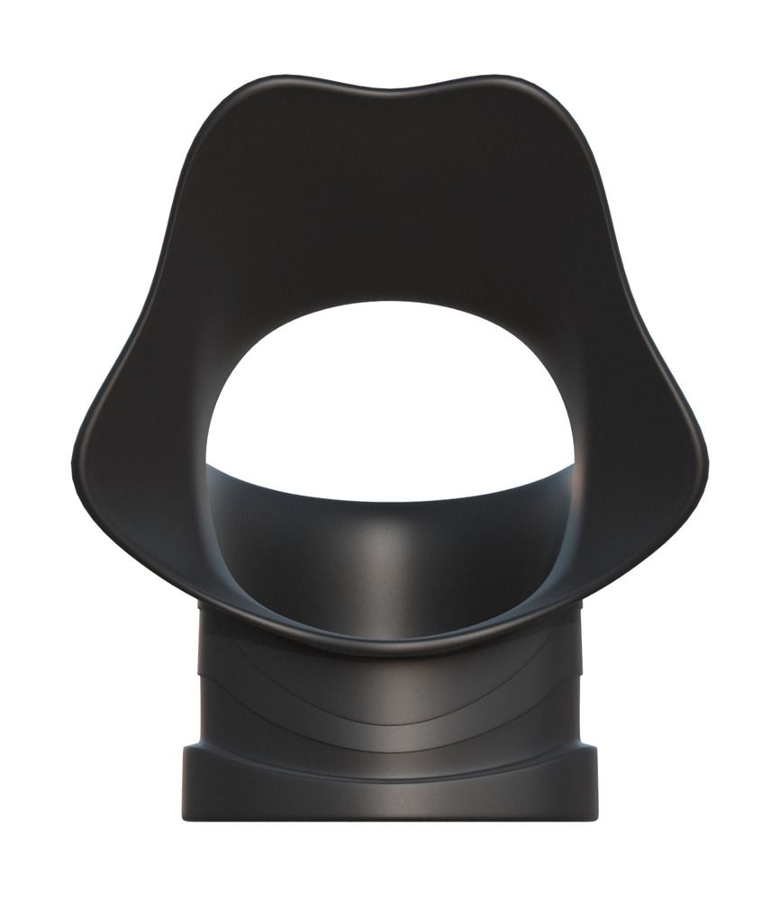 Schwarzer C-Ringz-Ball-Stretcher. Ringförmig mit Basis. Oberseite mit Aussparung.