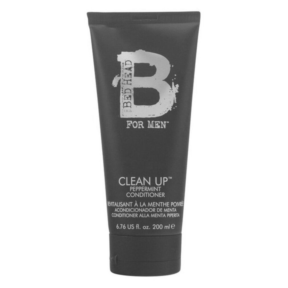 Dunkelgraue Tube mit Peppermint Conditioner. Marke: Bed Head For Men. Text: Clean Up. 200 ml.