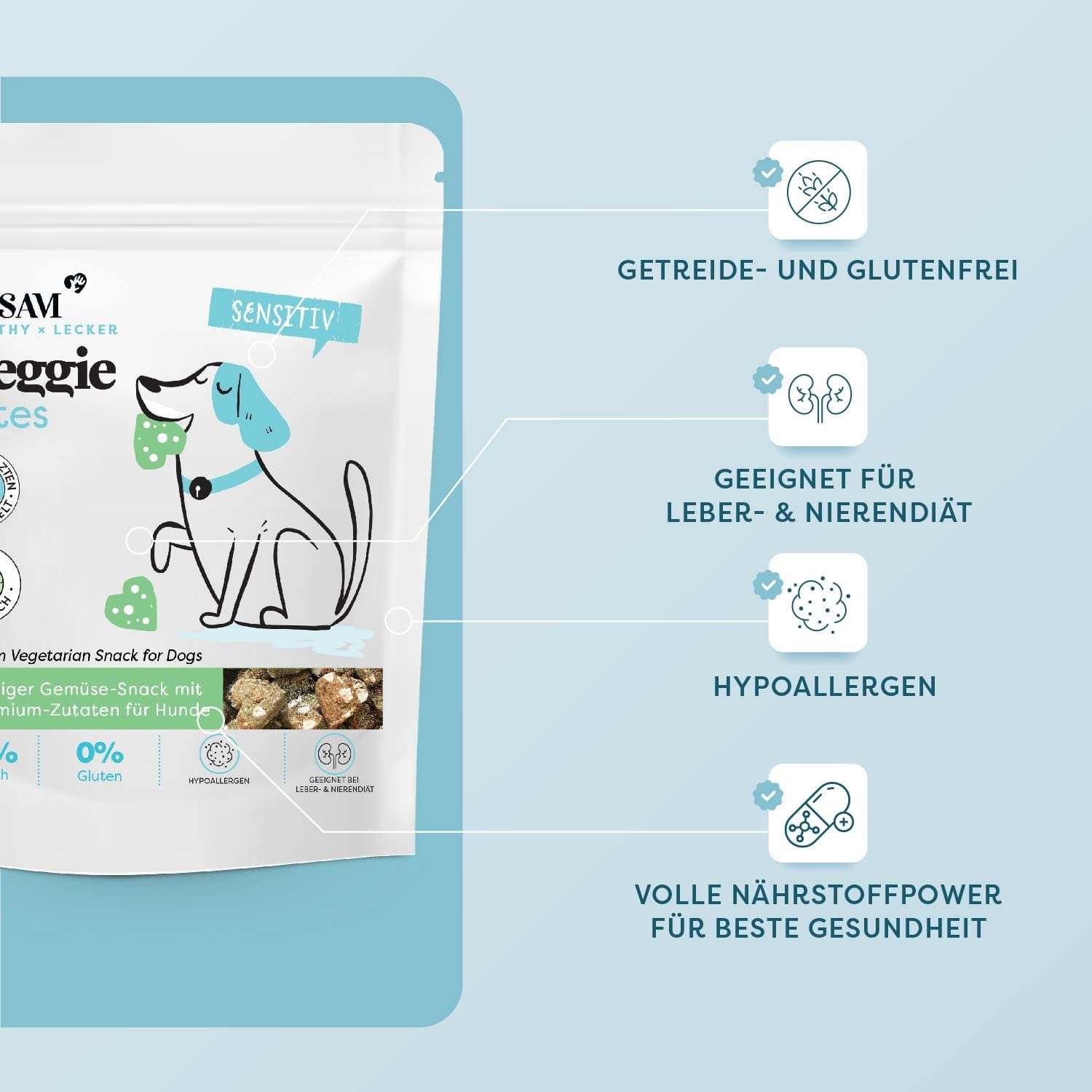 Dr. SAM Premium Veggie Bites - Gemüsesnack für Hunde