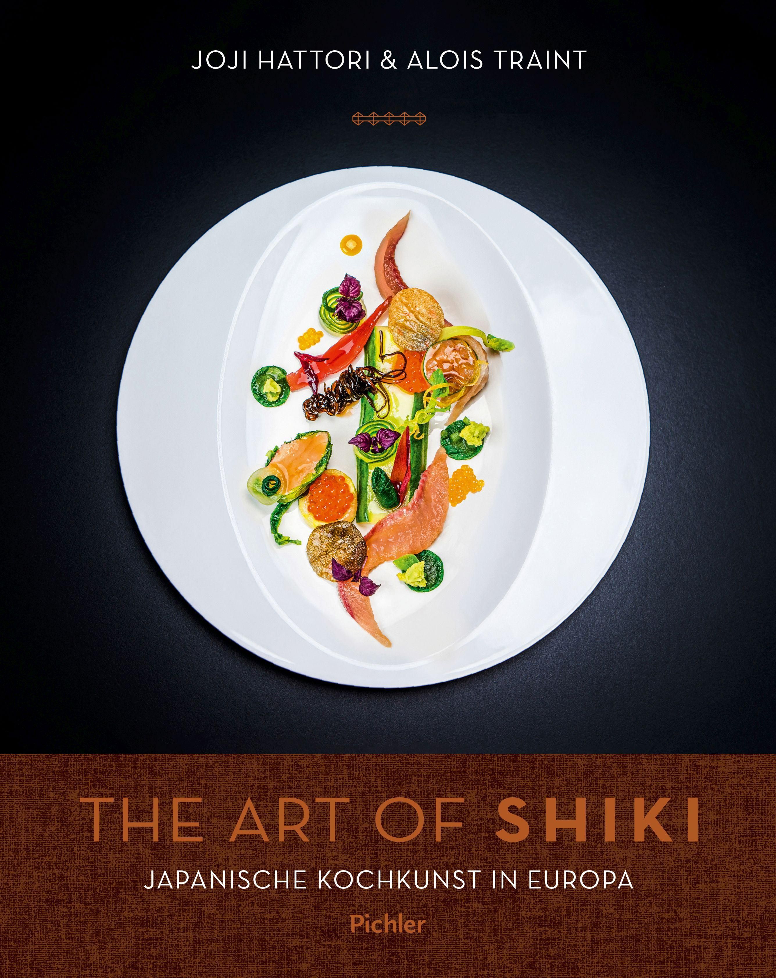 Buchcover: "The Art of Shiki". Titel und Autorennamen. Oben ein Teller mit Speisen, unten der Titel und der Verlag.