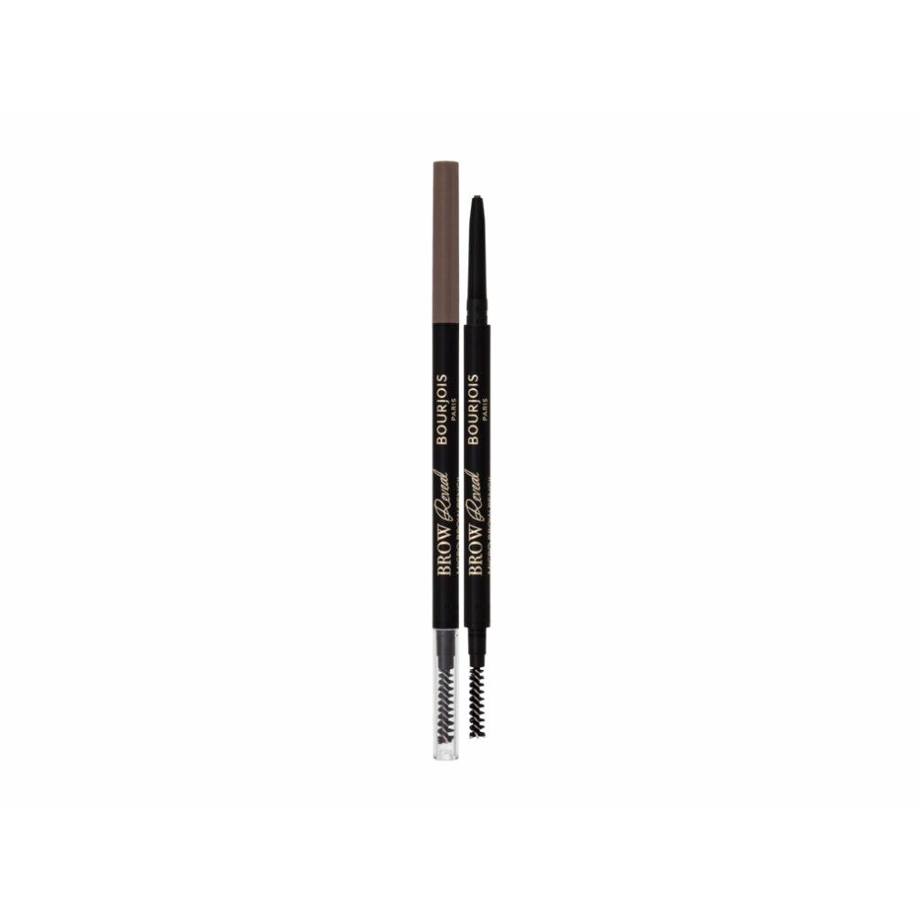 Zwei Augenbrauenstifte nebeneinander. Aufschrift: Bourjois Brow Reveal Micro Brow Pencil.