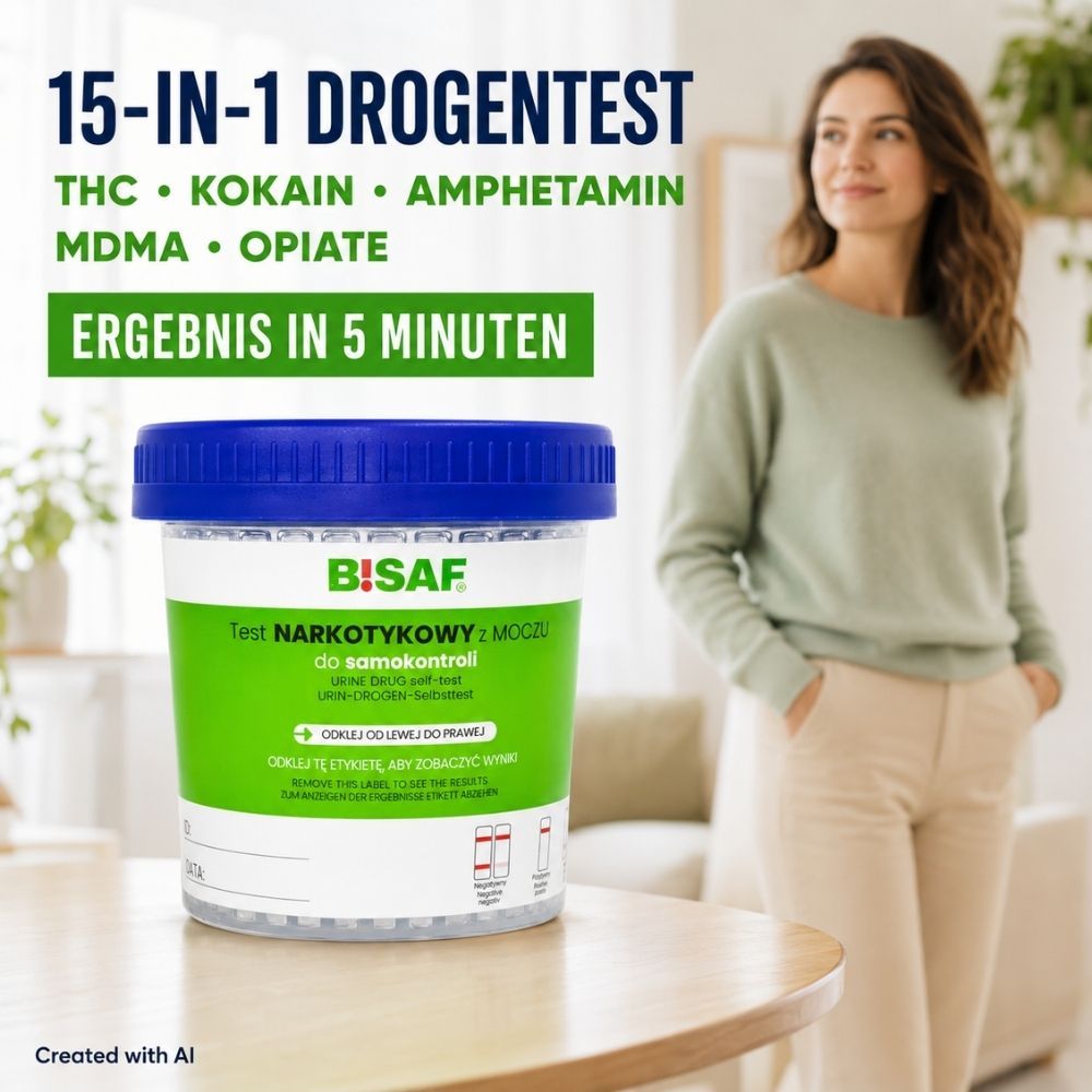 BISAF 15-in-1 Drogentest Urin für 15 Substanzen