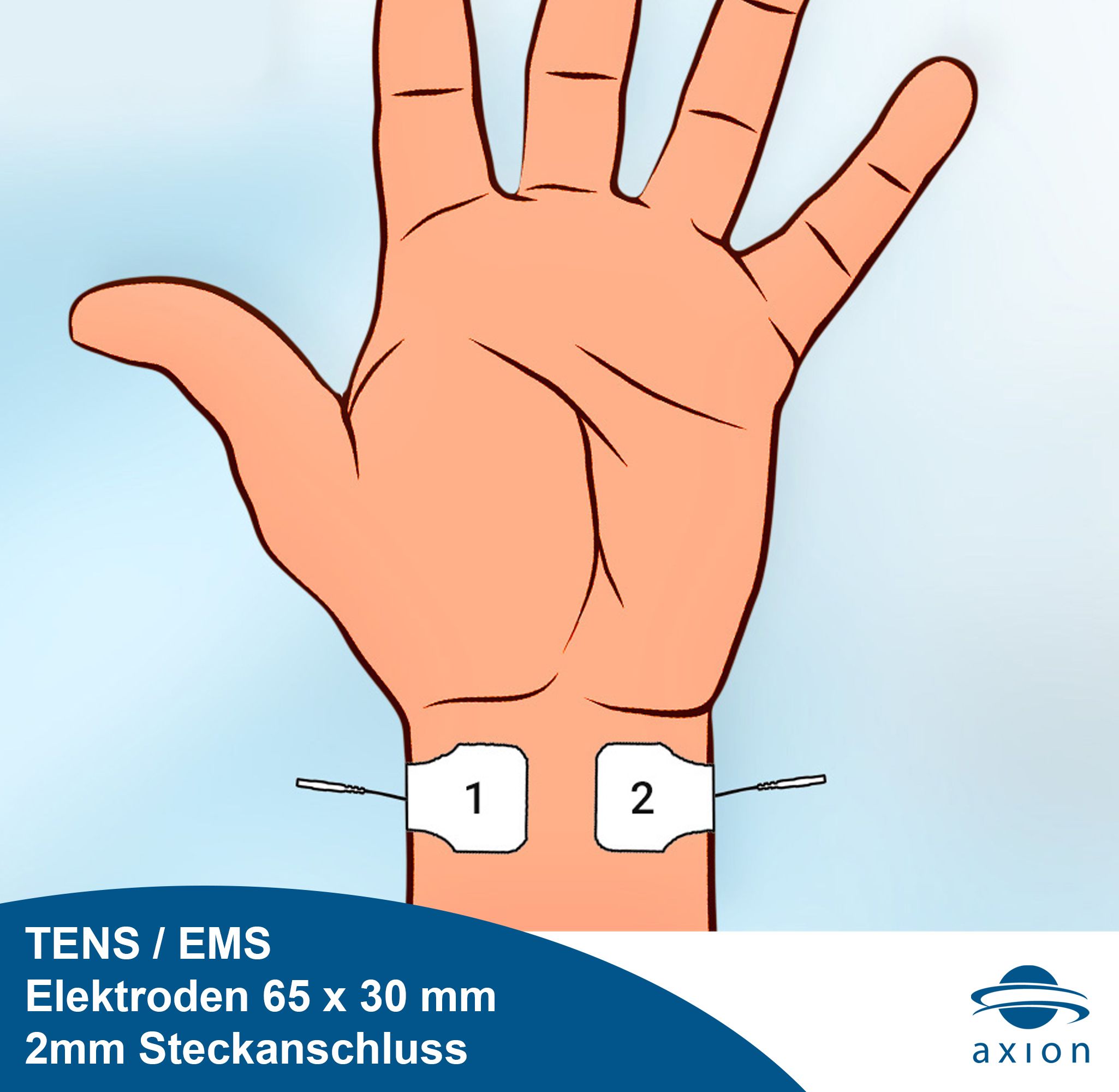 axion® selbstklebende Elektrodenpads 6.5 x 3 cm – passend zu axion, Prorelax, Promed, etc.