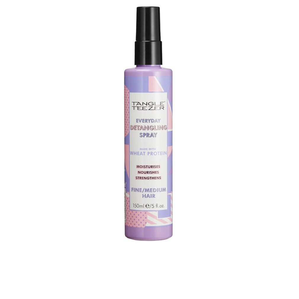 Flasche mit Sprühkopf. Aufschrift: Everyday Detangling Spray. Für feines/mittleres Haar. Mit Weizenprotein.