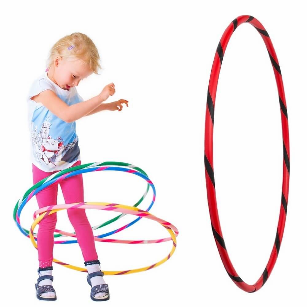 Hoopomania Kinder-Hula-Hoop mit Grip-Tape | Ø 60 cm | Rot-Schwarz
