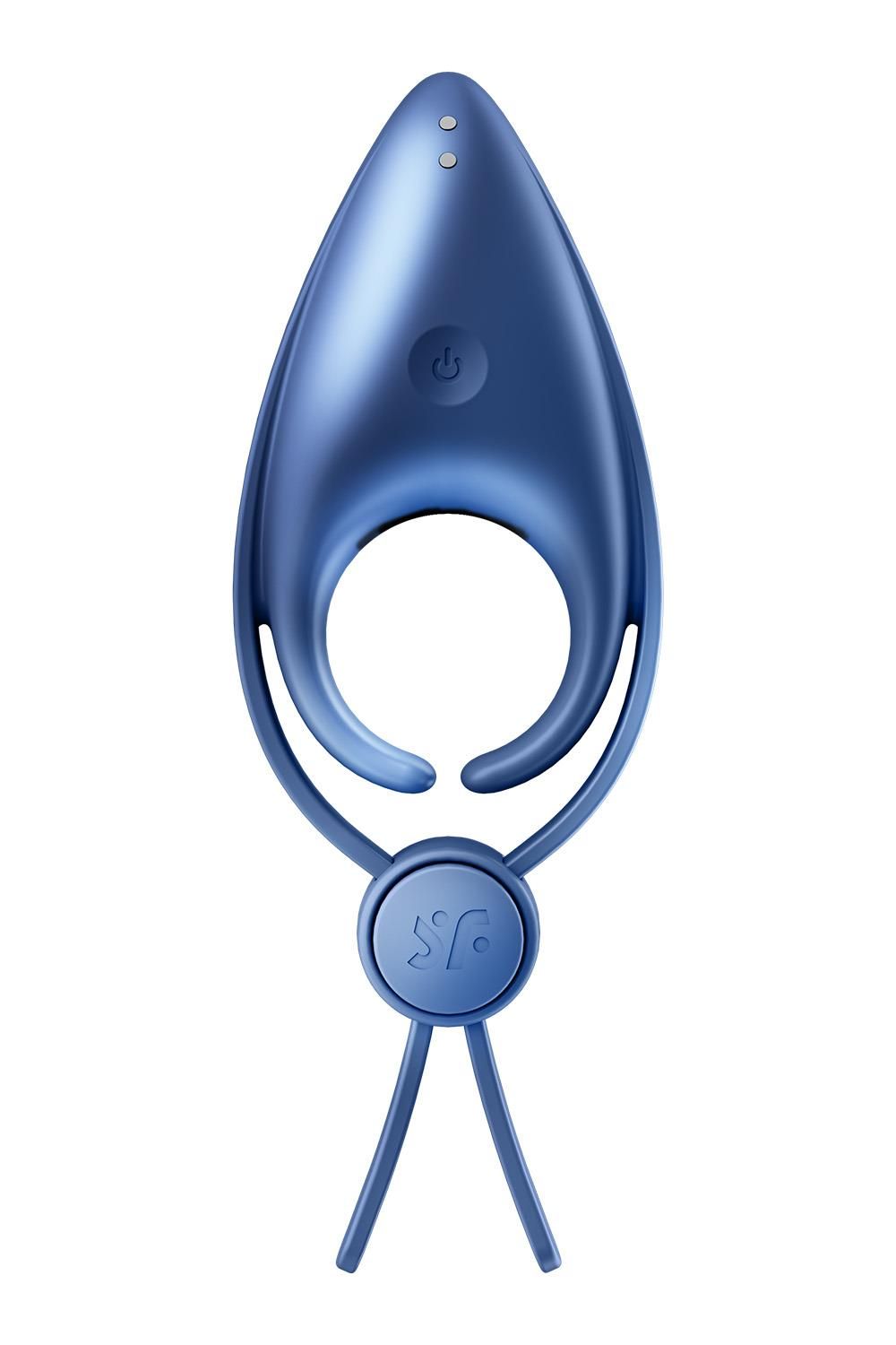 Satisfyer Sniper Ring Vibrator in Blau, Vorderansicht.