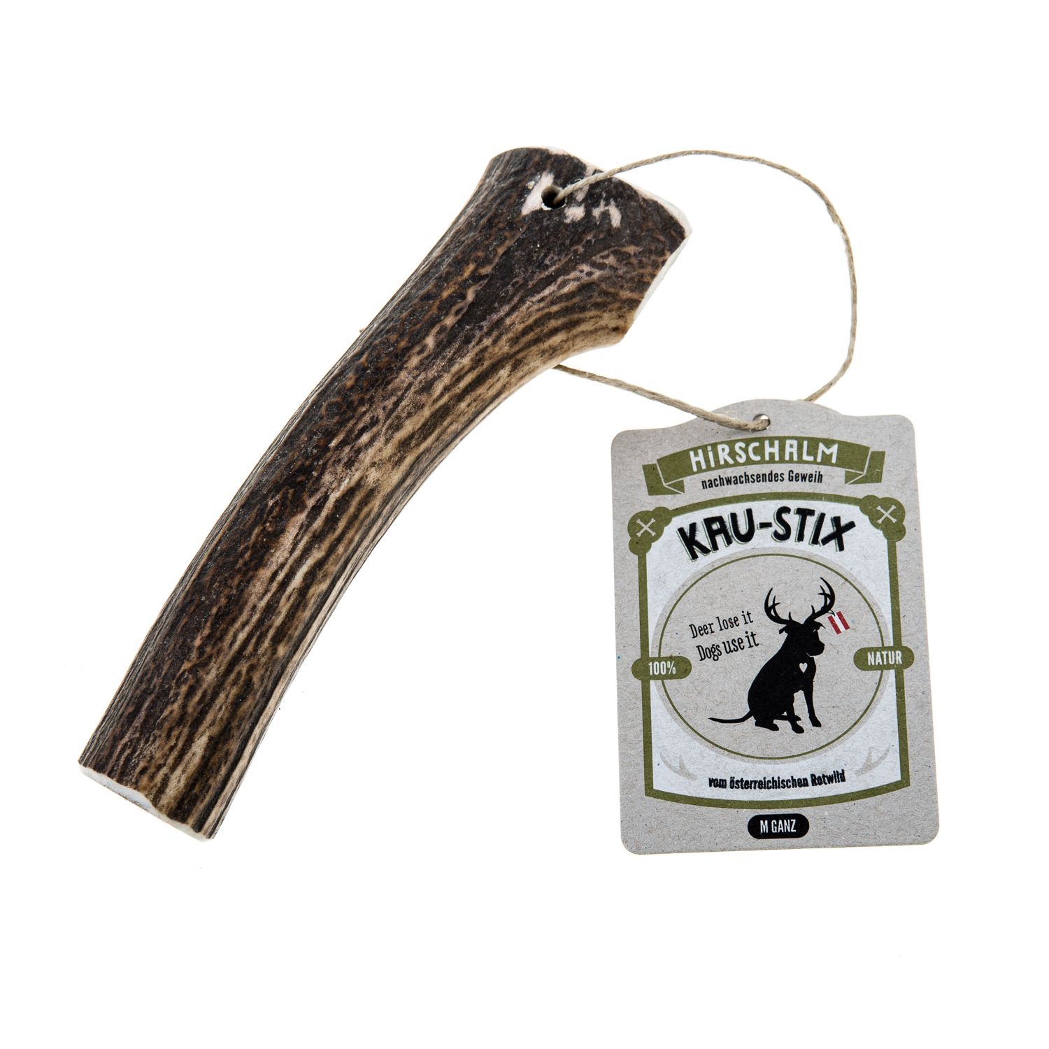 Hirschalm Kau-Stix Rothirsch Ganz M, Kauknochen für Hunde