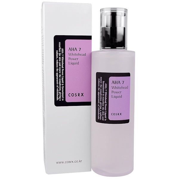 AHA 7 Whitehead Power Liquid-Flasche und Verpackung. Schwarzes Etikett mit Produktnamen und Marke.