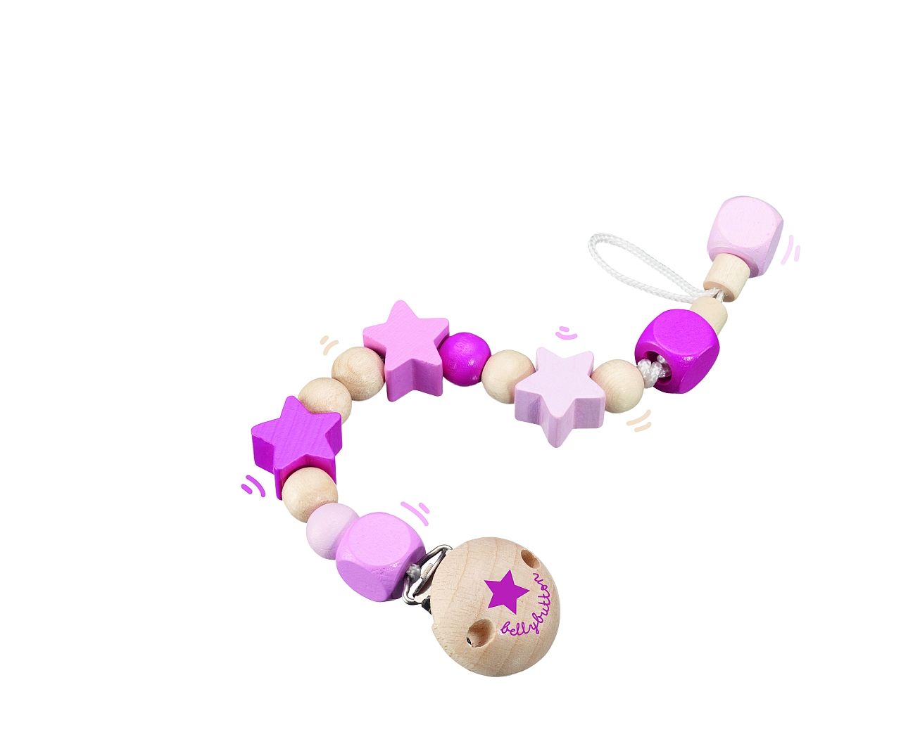 bellybutton by Selecta® - Sternchenglück rosa, Schnullerkette, 21 cm