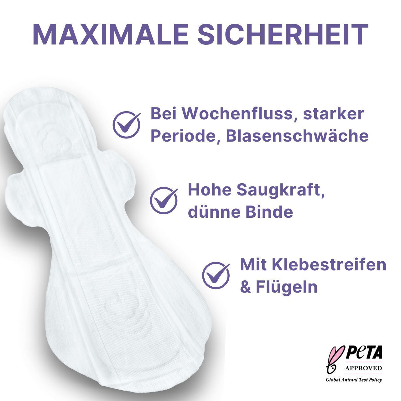 MyClarella® Damenbinden mit Flügeln, extra saugstark & lang, Wochenbett Einlagen