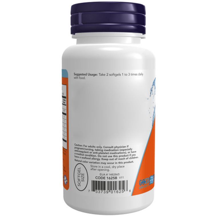 Rückseite der Flasche mit Verzehrempfehlung. Enthält Warnhinweise und Chargennummer. Orangefarbener Aufkleber.