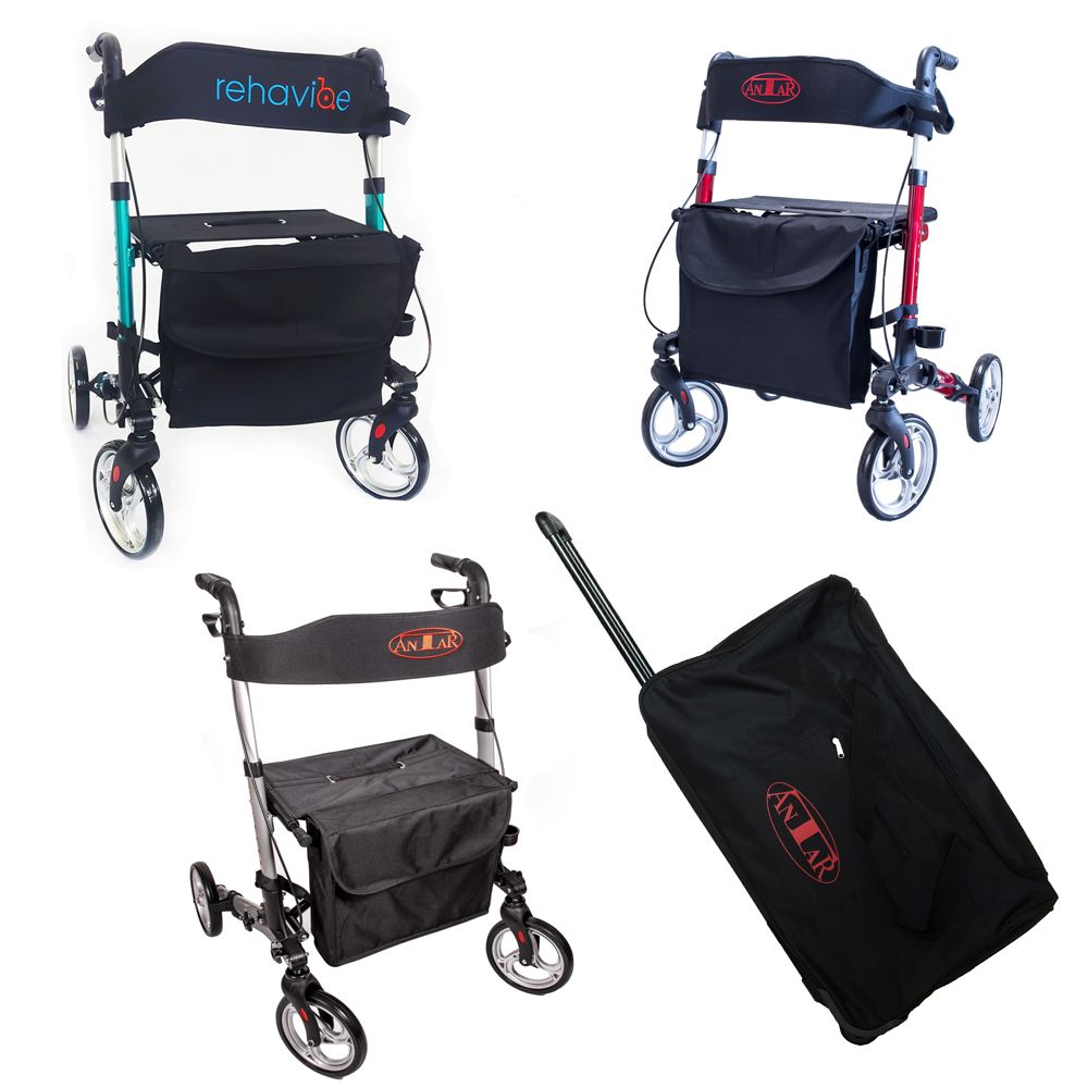 SET! Neu! Leichtgewicht, Aluminium, klappbarer Rollator mit bequemer Transporttasche!