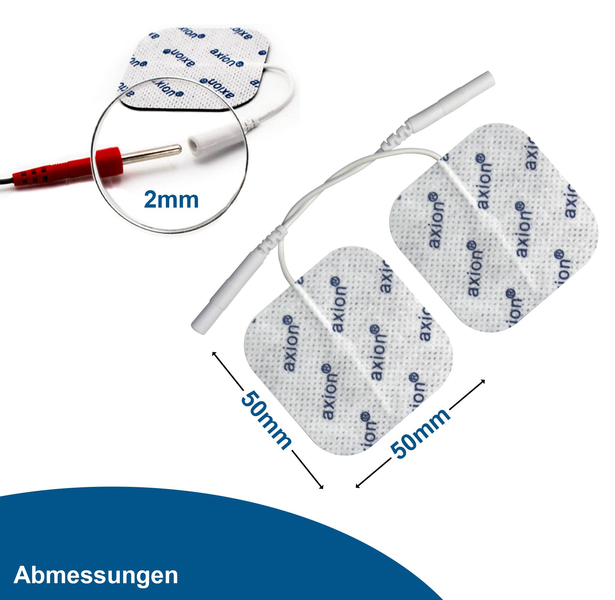 axion® selbstklebende Elektrodenpads 5x5 und 10x5 cm – passend zu axion, Prorelax, Promed, etc.