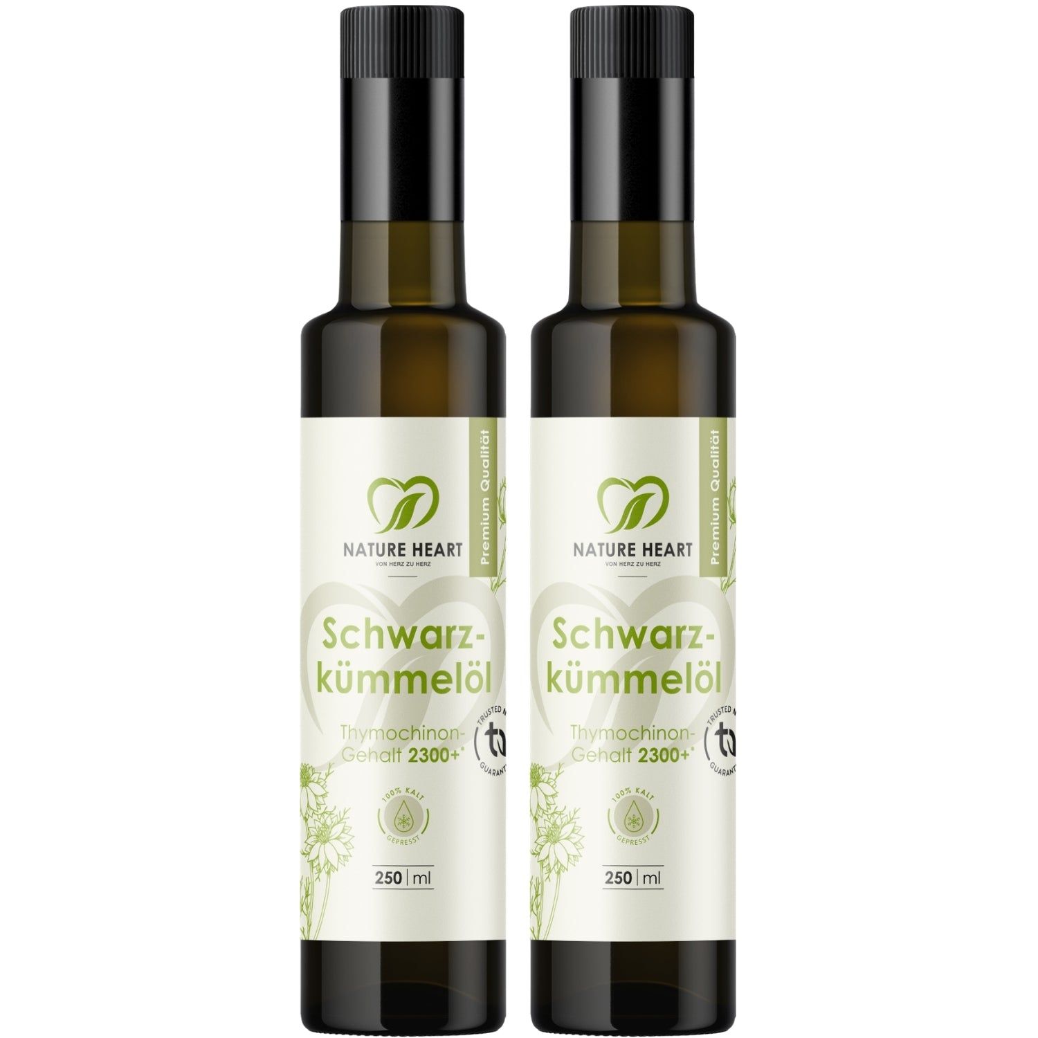 Nature Heart BIO Schwarzkümmelöl 2300+ Thymochinon ungefiltert