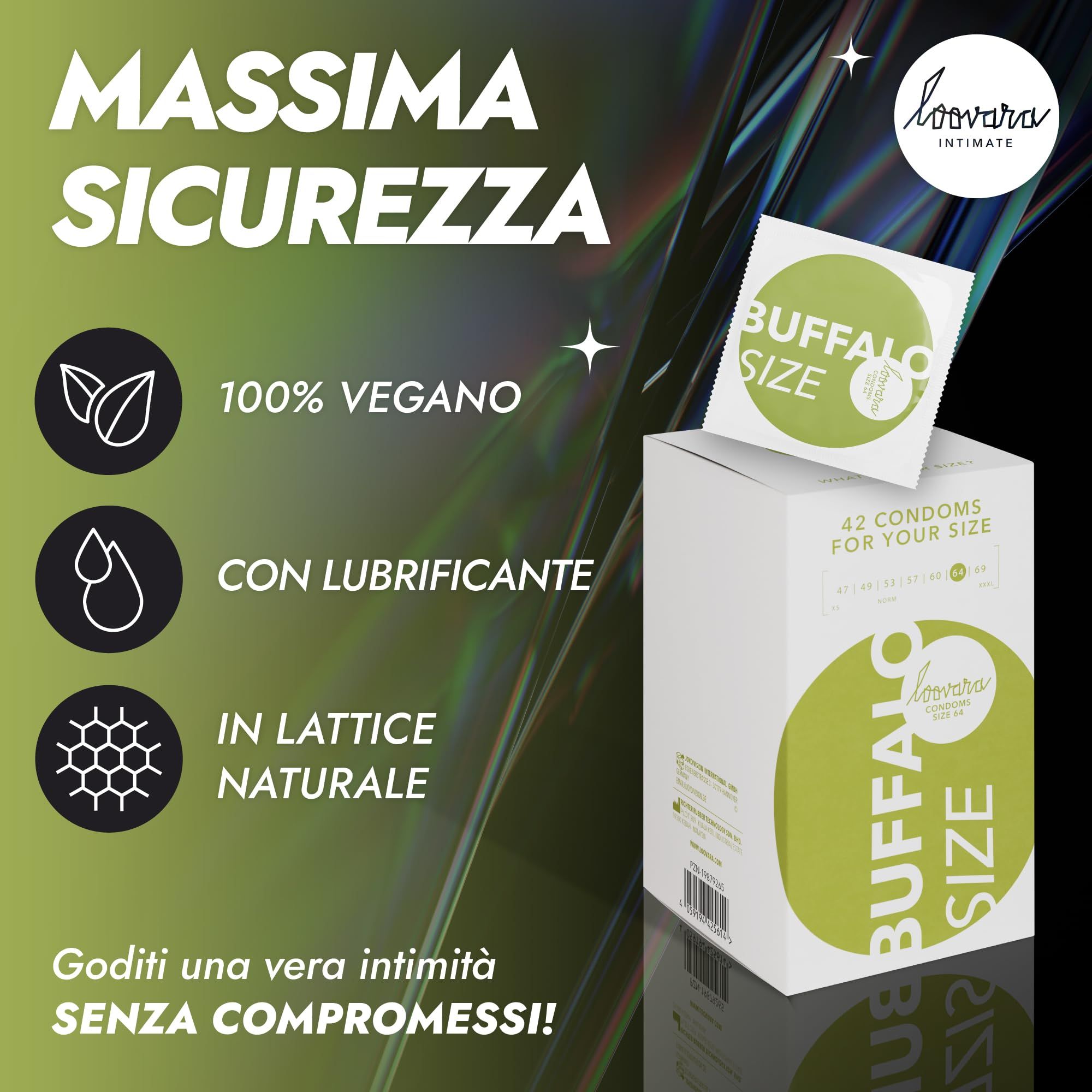 Loovara Kondome: Maximale Sicherheit, 100% vegan, mit Gleitmittel, Naturkautschuk.
