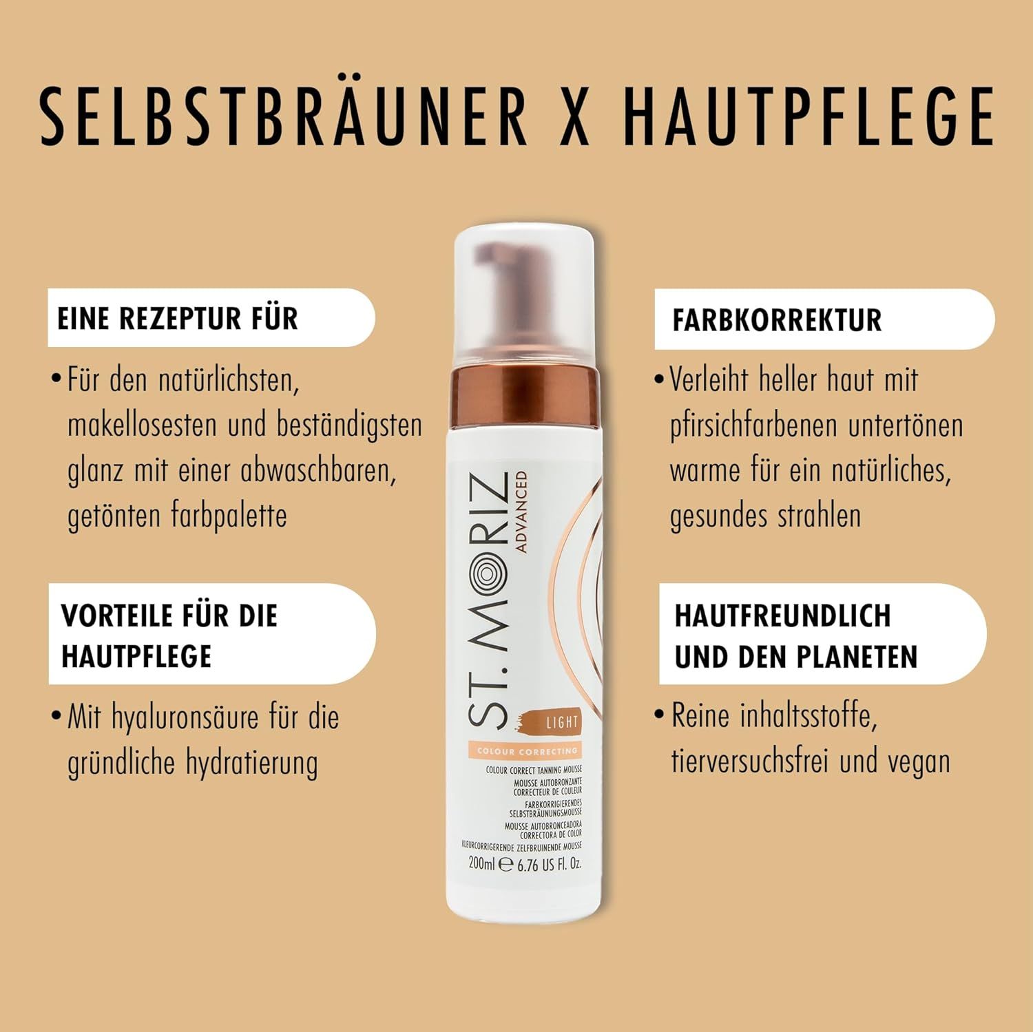 ST. MORIZ Advanced Colour Correcting Tanning Mousse in Light
