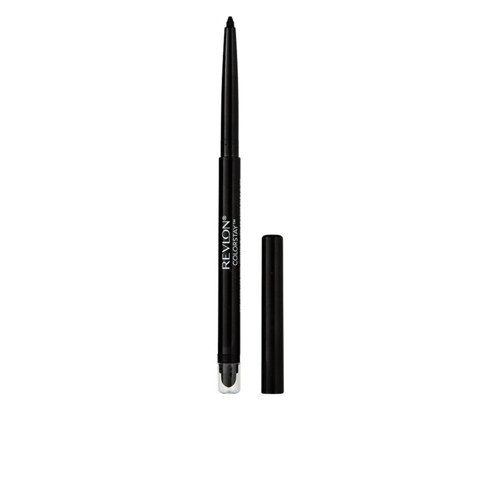 Schwarzer Revlon Colorstay Eyeliner, Stift und Kappe. Aufschrift: Revlon Colorstay.