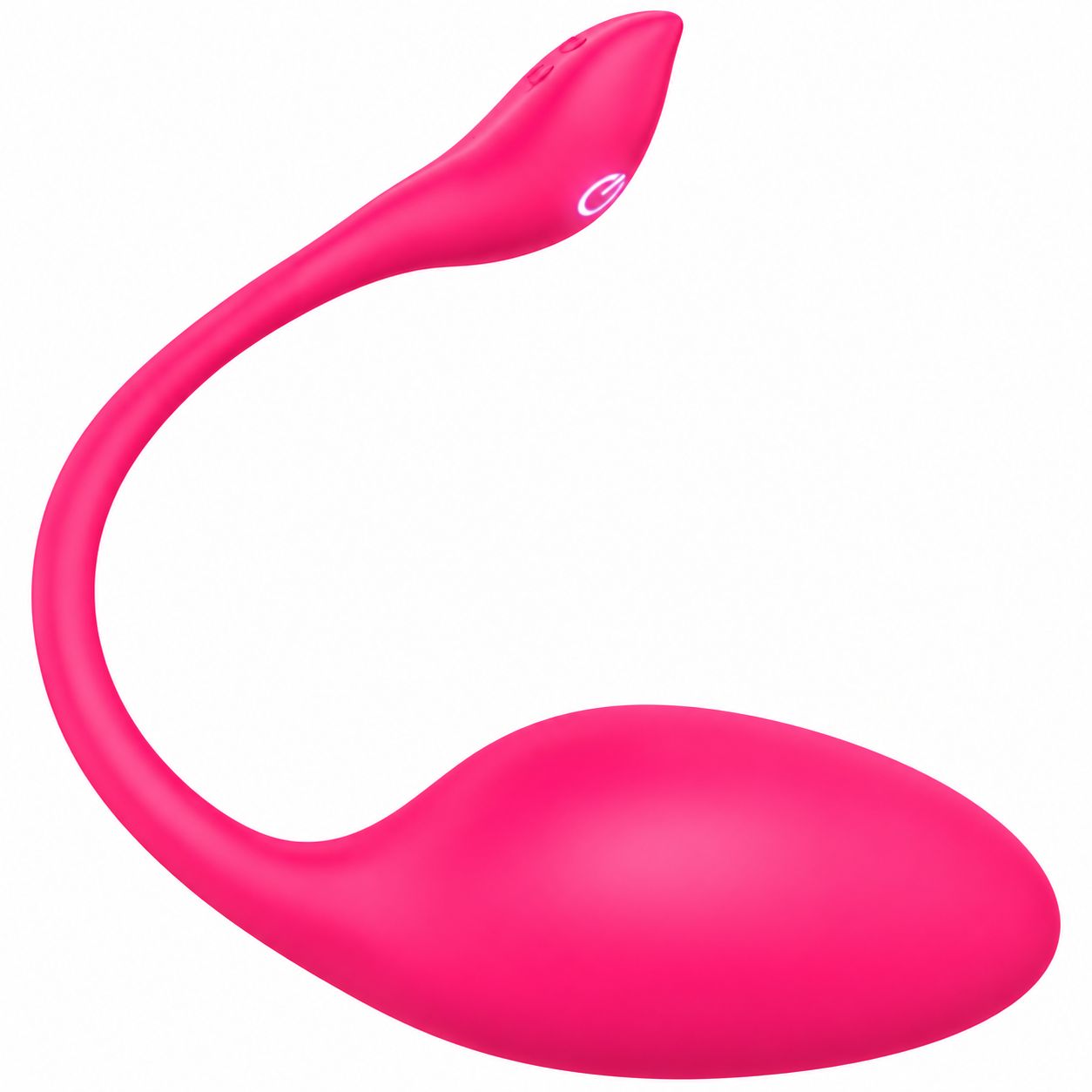 Pinker Vibrator mit einem Logo auf weißem Hintergrund.