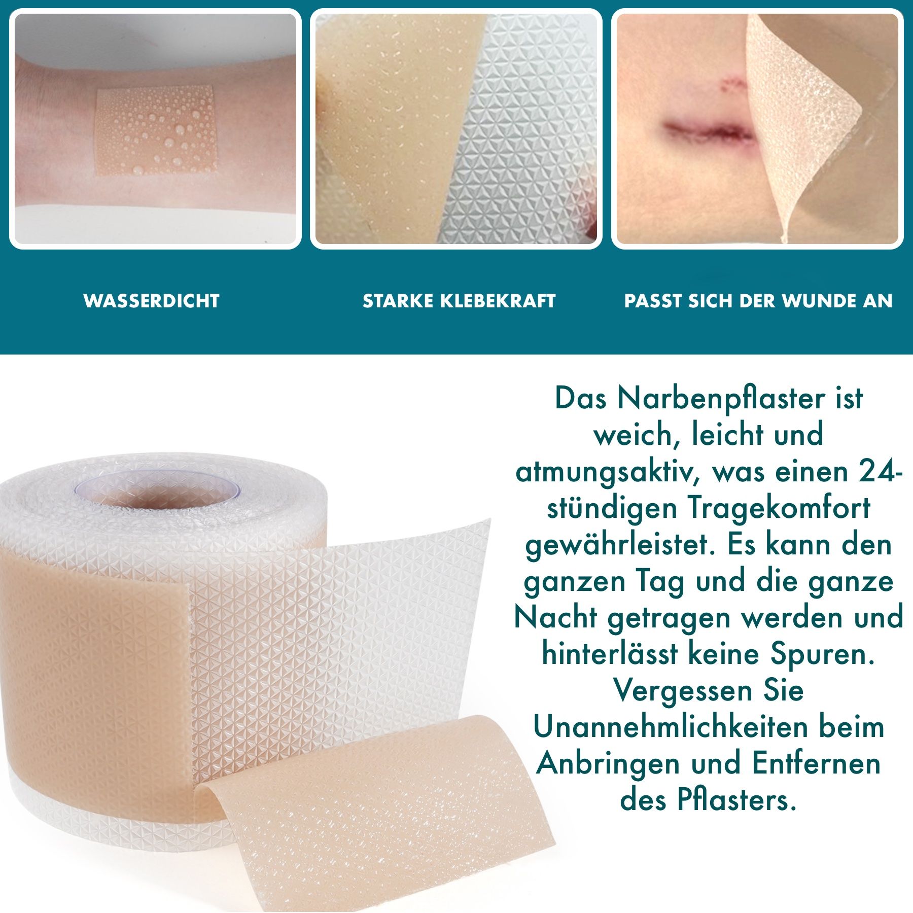 P-Beauty Silicone Wundpflaster für Narben