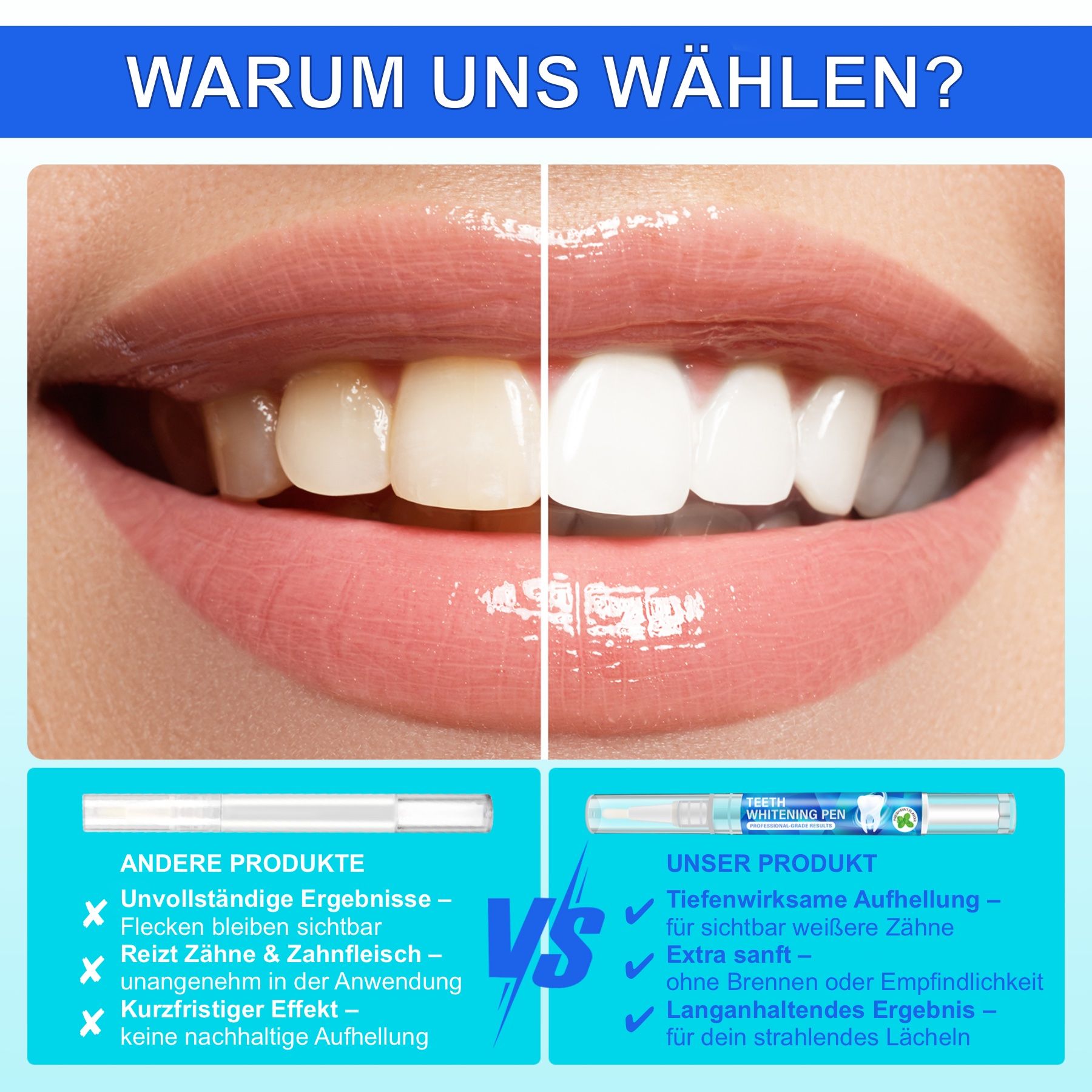 P-beauty Zahnaufhellung Gel Stift für Weiße Zähne Teeth Whitening Bleaching Pen