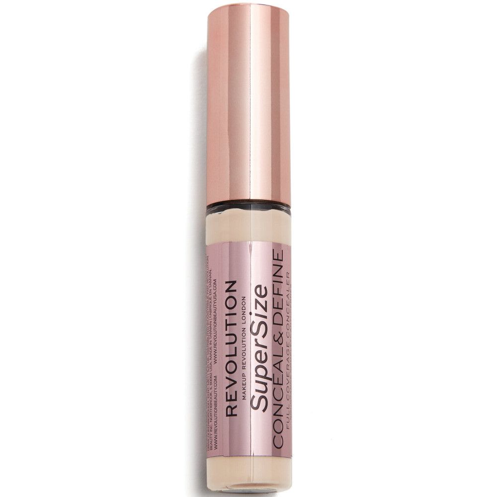 Concealer-Fläschchen mit Deckel. Rosa Etikett mit Produktnamen und Marke.
