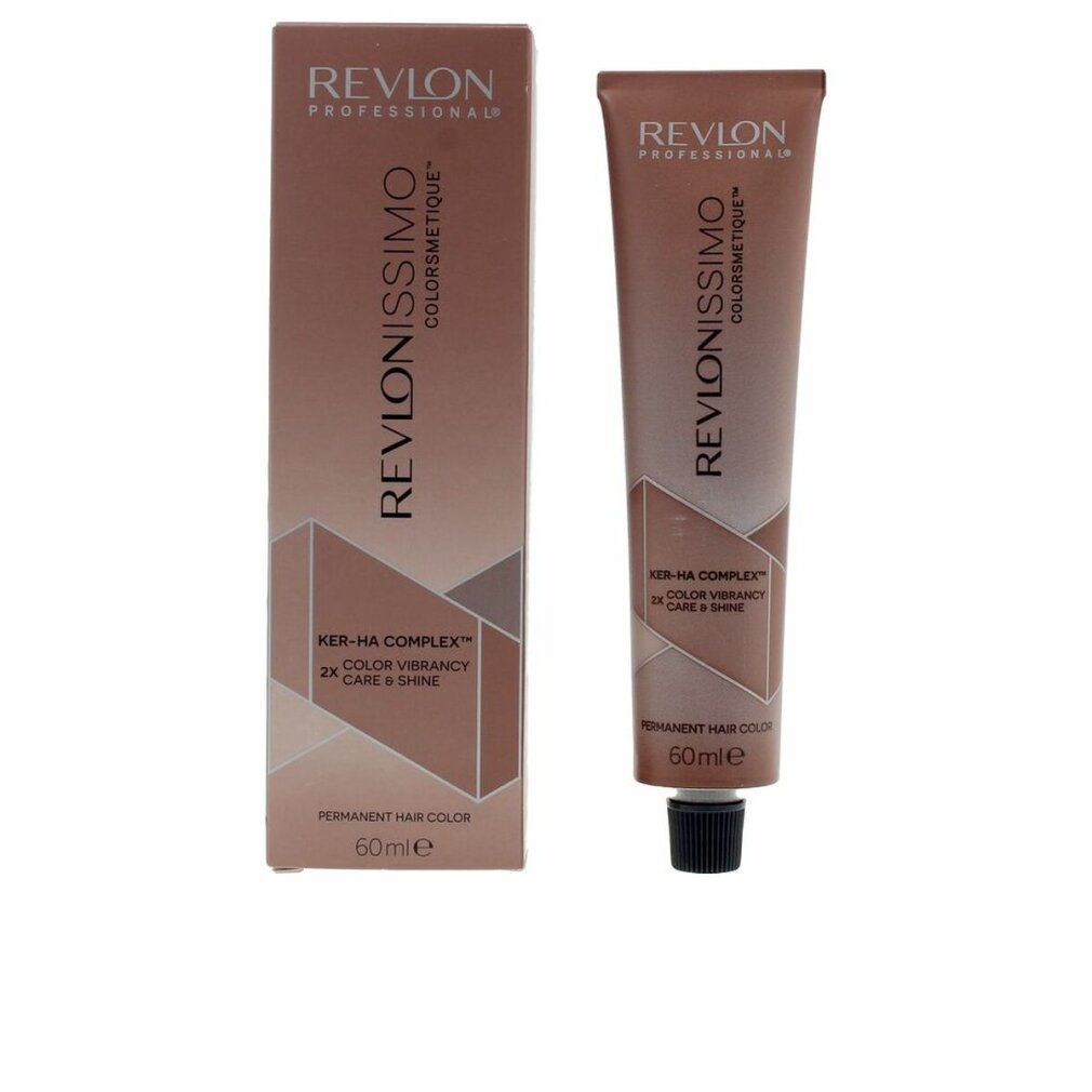 Haarfarbe Revlon Revlonissimo Colorsmetique 66,60. Tube und Verpackung. Produktname und Volumenangabe.