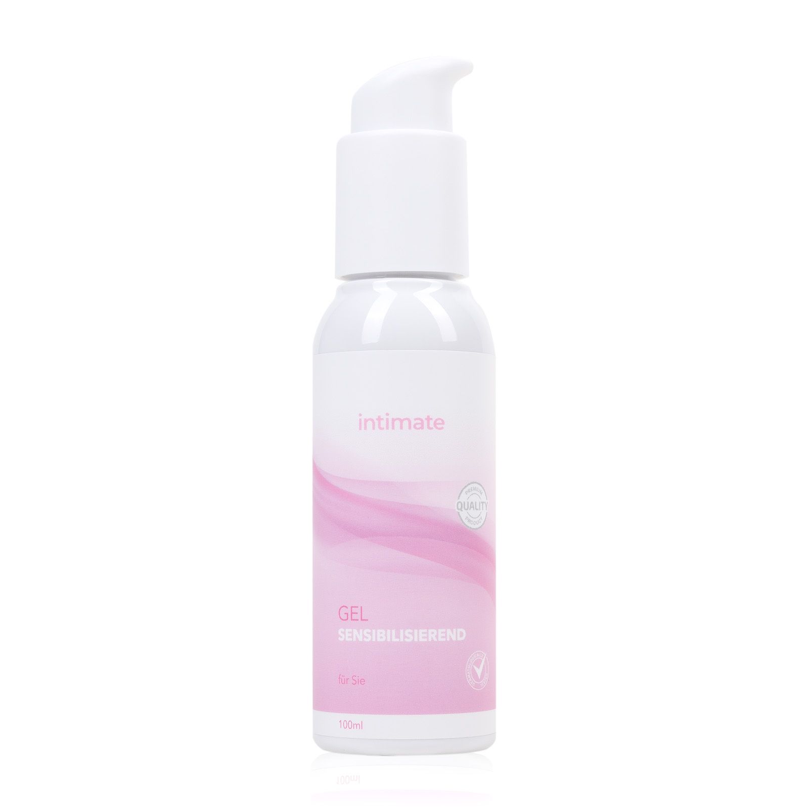 INTIMATE sensibilisierendes Gel in einem weißen Pumpspender.