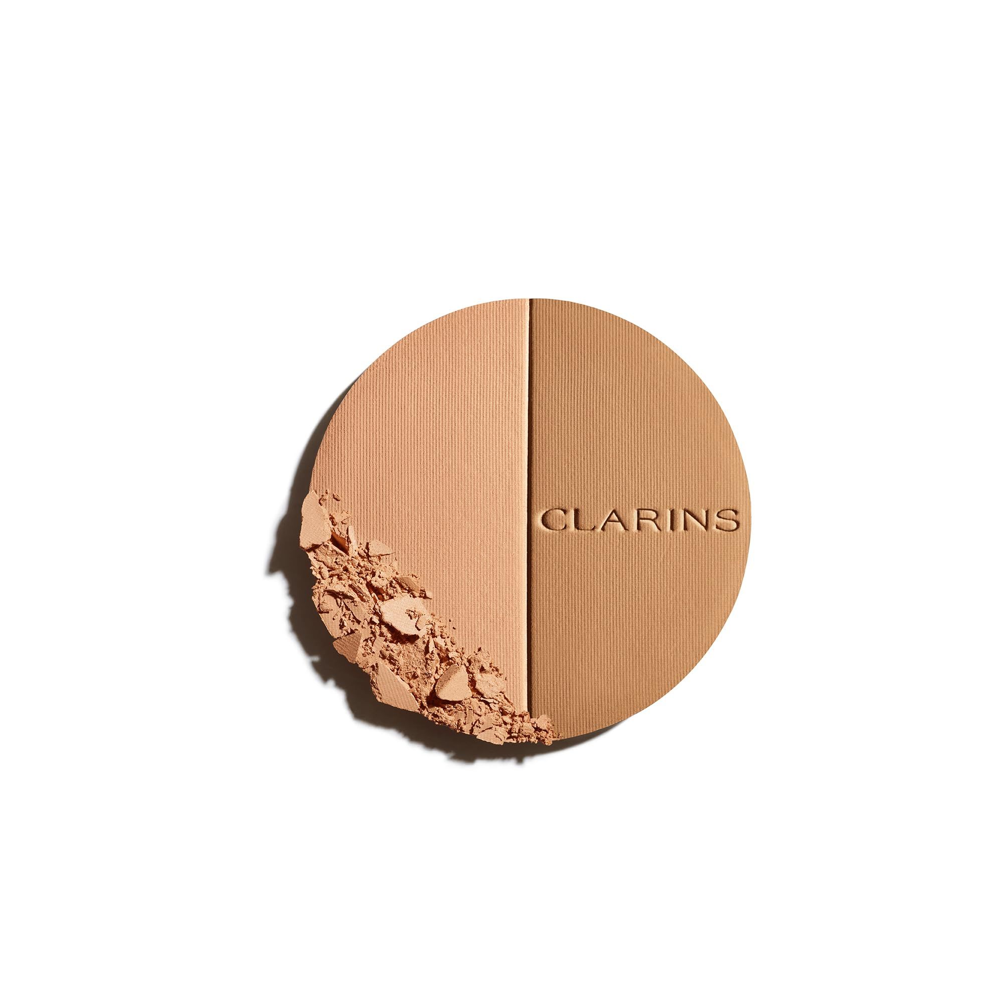 EVER BRONZE duo poudre bronzante 02. Runde, zweifarbige Puder-Kompakt-Make-up-Palette. Marke Clarins. Puderbruch.