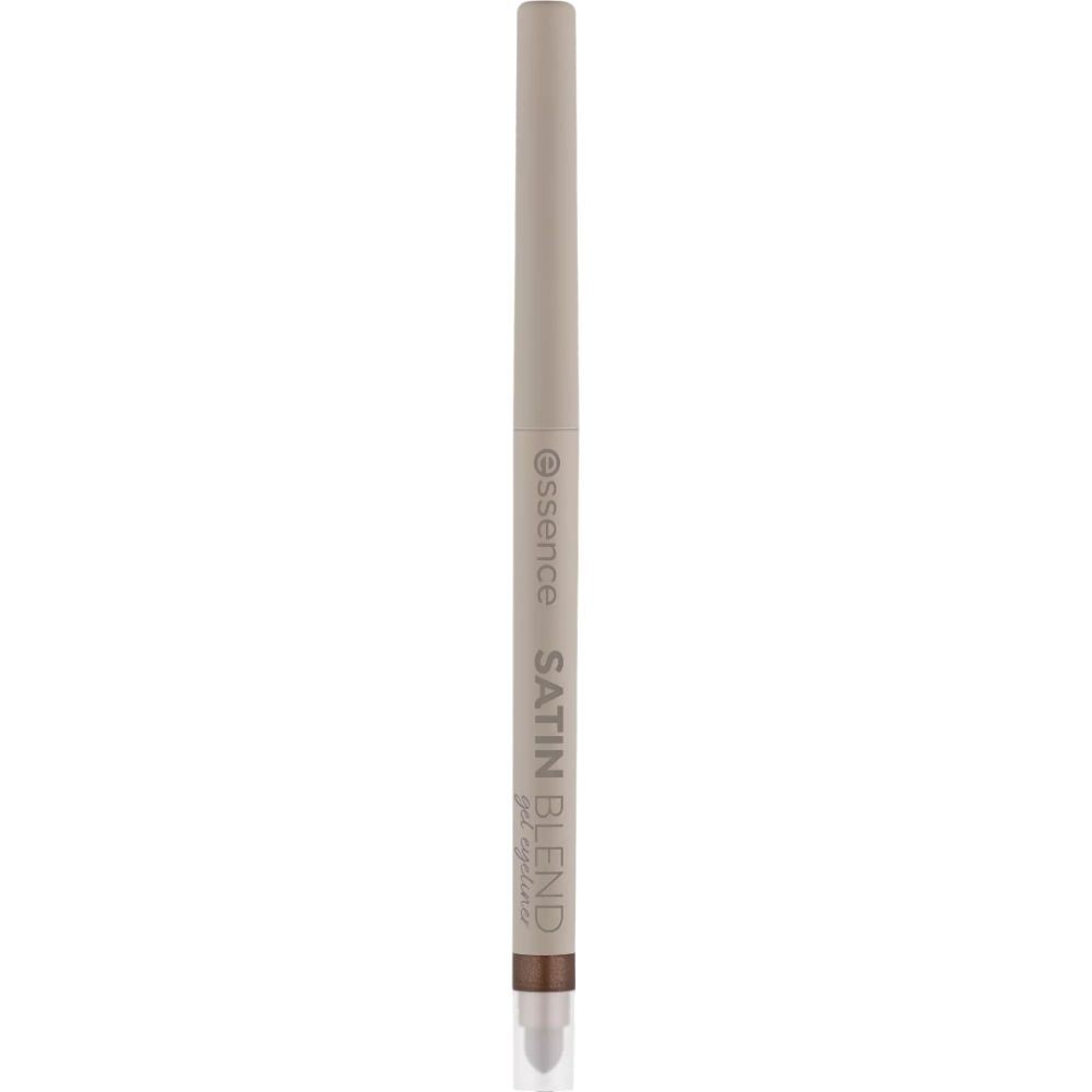 Essence Satin Gel Eyeliner. Braun. Aufschrift: Satin Blend. Stift mit Drehmechanismus.