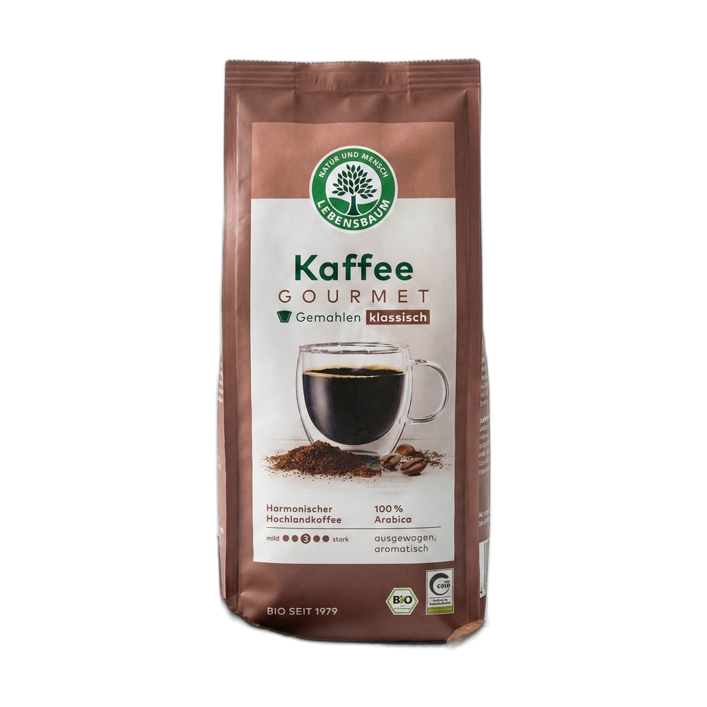 Lebensbaum Kaffee Gourmet Gemahlen Klassisch 100% Arabica, Bio-Siegel.