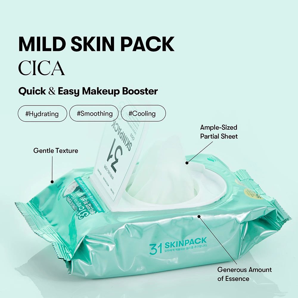 VT Cosmetics Cica Skin Pack Feuchttücher, sanfte Textur, viel Essenz.