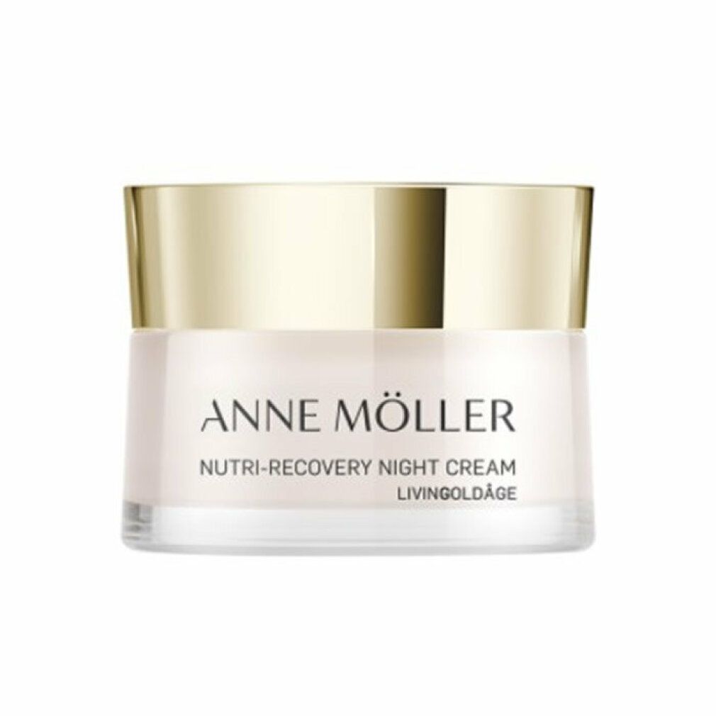 Anne Möller Nutri-Recovery Nachtcreme in einem Glasbehälter mit goldenem Deckel.
