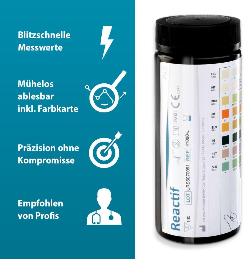 Reactif Gesundheitstest - Urin Teststreifen für 8 Parameter