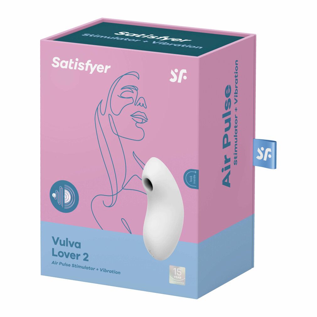 Satisfyer 'Vulva Lover 2', 12 cm, Druckwellenvibrator, 2:1 Druckwellen und Vibration, Farbe:weiß